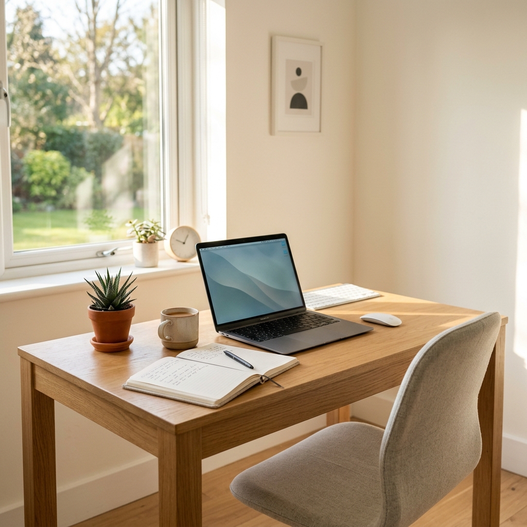 Calm organized workspace